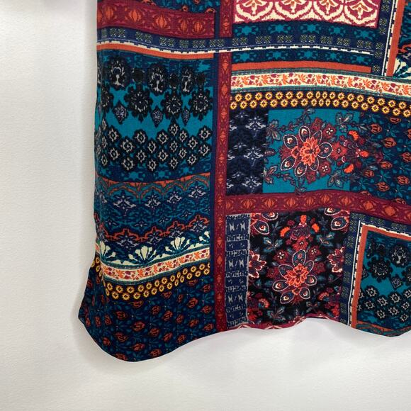 Abercrombi Multi-Color Boho Long Sleeve Dress Women XS Artsy Retro 70s Inspired - Picture 2 of 9
